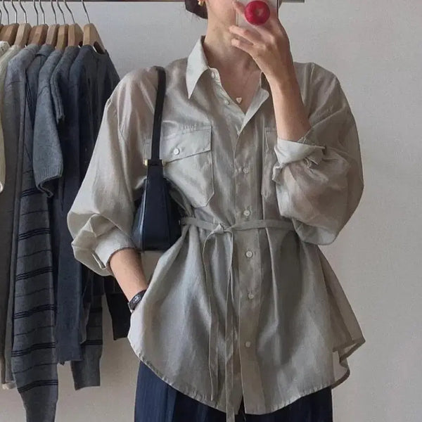 [BUNJANG] Satin Glossy Blouse / 셔츠 블라우스