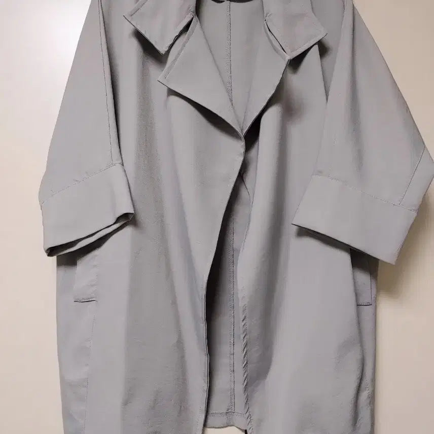 [BUNJANG] YSB Gray 5-Sleeve Open Shoulder Jacket / ysb 회색 5부 오픈숄자켓