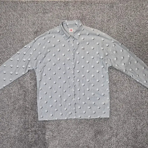 [BUNJANG] Lacoste Women's Striped Shirt M (95) / 라코스테 여성 스트라이프 셔츠 M(95)
