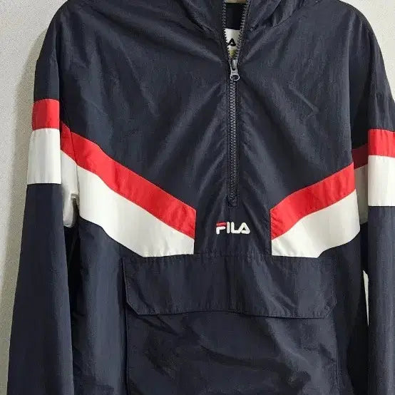 [BUNJANG] Fila Windbreaker Anorak Navy/Red / 휠라 바람막이 아노락 네이비/레드