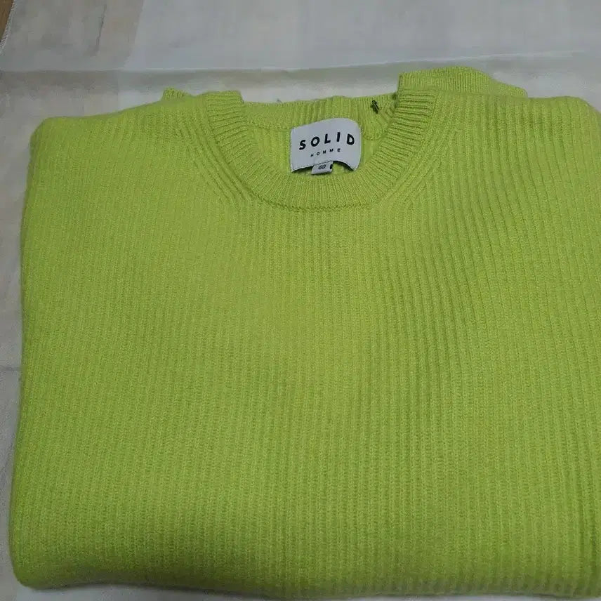 [BUNJANG] Solid Homme Side Zip Knit Lime Size 50 / 솔리드옴므 사이드 지퍼 니트 라임 50사이즈