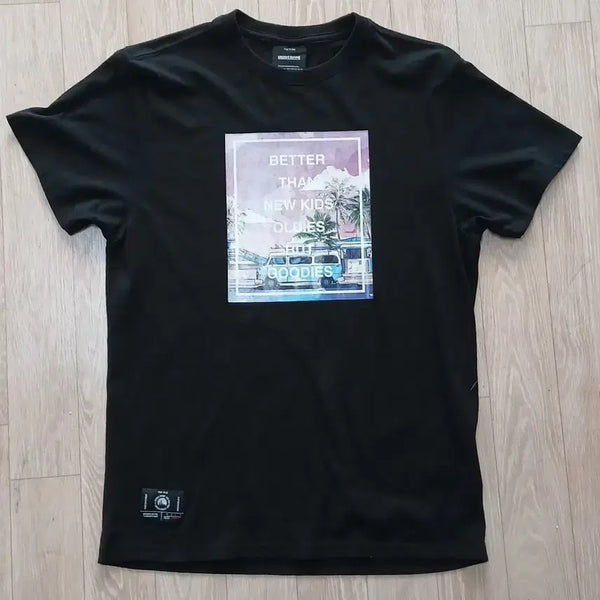 [BUNJANG] Groove Rhyme Black Pink Short Sleeve T-Shirt M / 그루브라임 블랙 핑크 반팔 M