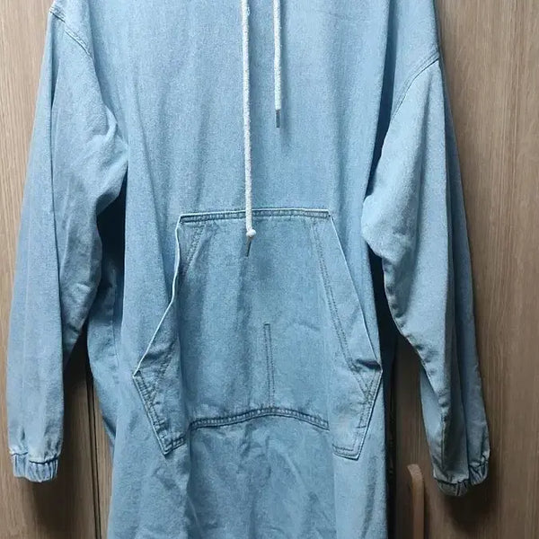 [BUNJANG] Light Wash Denim Hooded Long Dress / 최종가격내림)연청 데님 후드 롱 원피스
