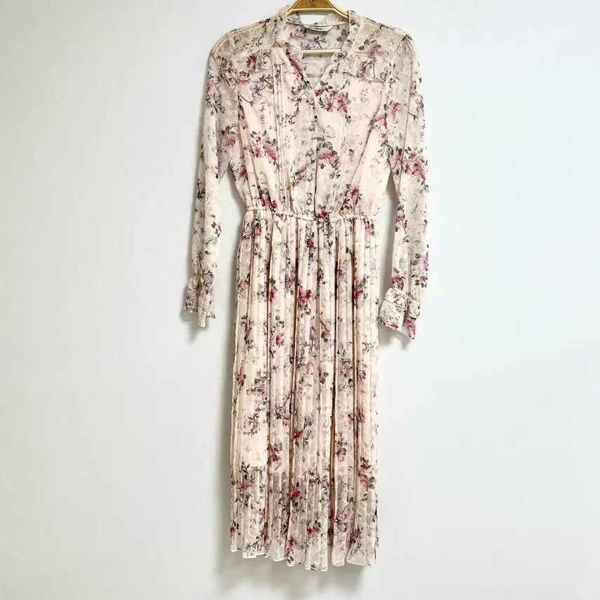 [BUNJANG] Roem Flower Chiffon Long Dress / [55] 로엠 플라워 쉬폰 롱 원피스