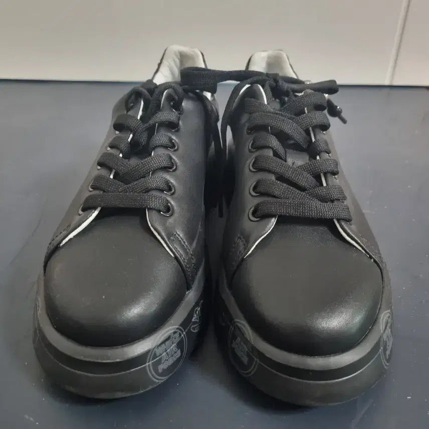 [BUNJANG] Premiata Black Leather Platform Sneakers / 새것 프리미아타 키높이 블랙 가죽 플랫폼 스니커즈 운동화 36 230