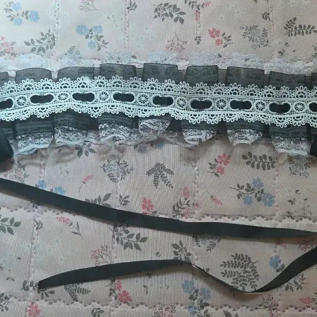 [BUNJANG] Frill Ribbon Headwear Jirehkei Lolita Style / 프릴 리본 헤도레 양산형 지뢰계 로리타