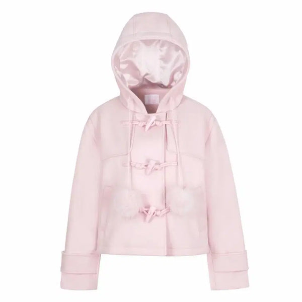 [BUNJANG] Idang Club Pom Pom Coat Pink / 아이당클럽 폼폼 코트 핑크