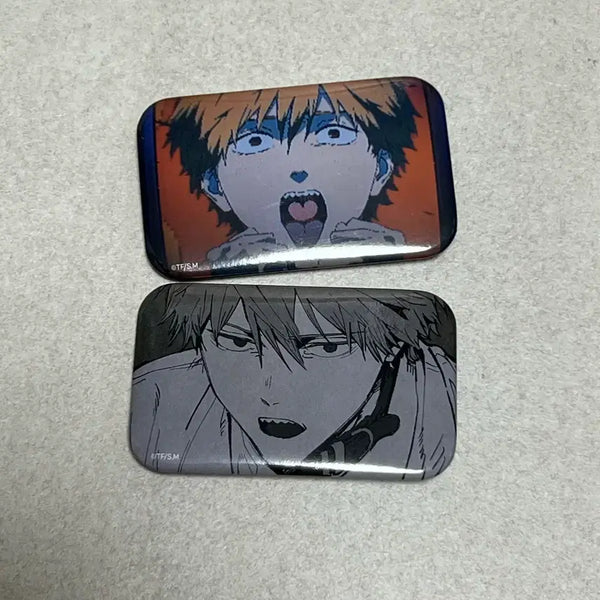 [BUNJANG] Chainsaw Man Denji Square Can Badge Set / 일괄)체인소맨 팝업 덴지 사각 캔뱃지 2종 세트