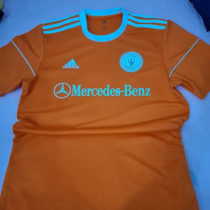[BUNJANG] Adidas Mercedes-Benz Orange Football Jersey XL / 아디다스 머세데스 벤츠 오렌지 축구 유니폼 XL