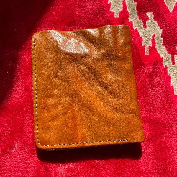 [BUNJANG] Vintage Creased Leather Slim Bifold Wallet / 태닝 레더 반지갑 남자지갑 여자지갑 빈티지지갑 rrl무드