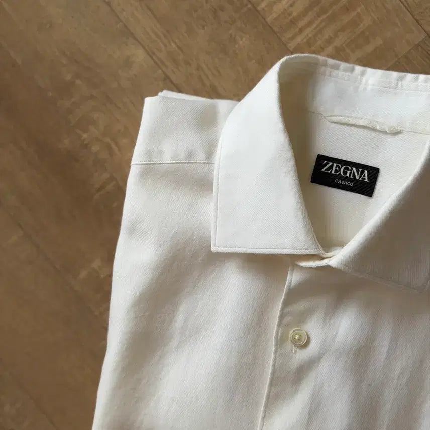 [BUNJANG] Zegna Cashco Beige Shirt (L) / [110] 제냐 Cashco 베이지 셔츠 (L)