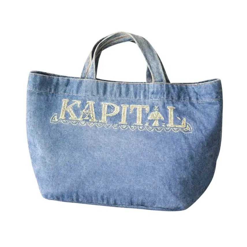 [BUNJANG] Capitol Vintage Denim Tote Bag / 캐피탈 빈티지 데님 토트백