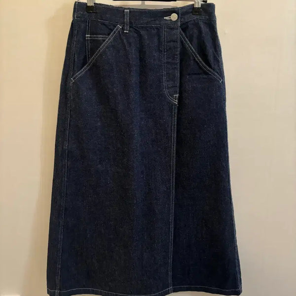 [BUNJANG] DanTON Wrap Midi Denim Skirt / 단톤 랩 미디 스커트 데님
