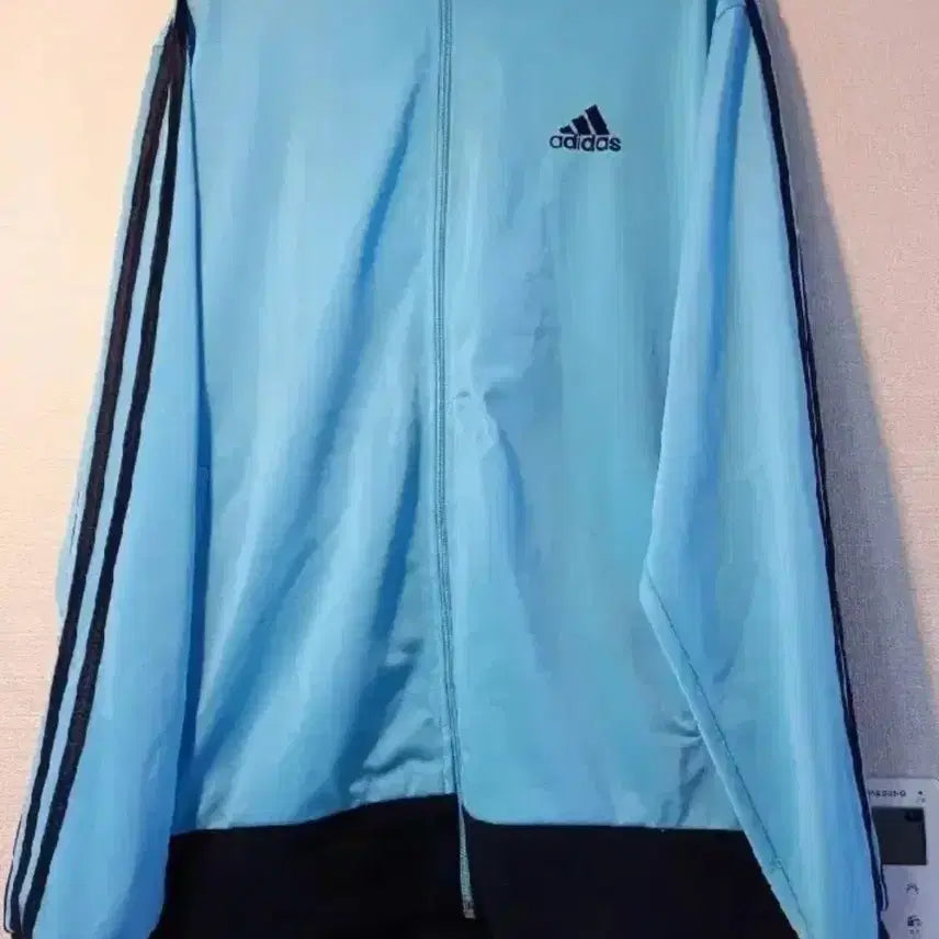 [BUNJANG] Adidas Sky Blue Navy Track Top Jersey Zip-Up 105 / 아디다스 희귀 스카이블루 네이비 트랙탑 저지 져지집업 105
