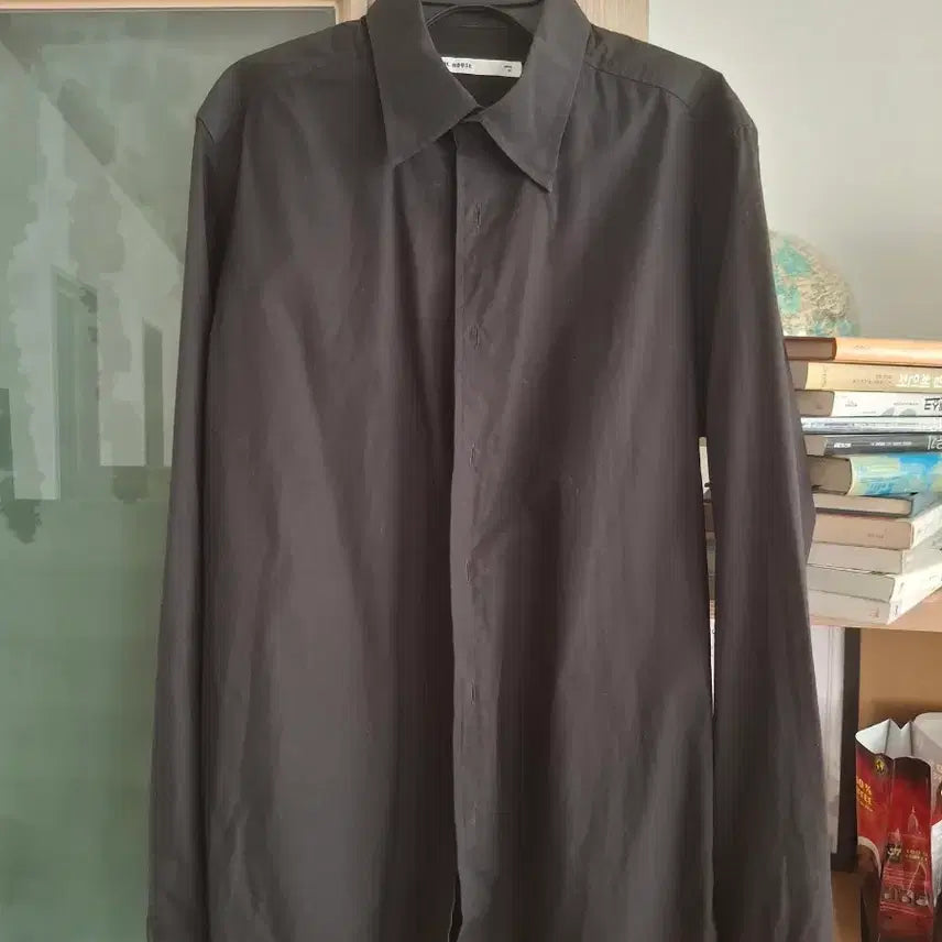 [BUNJANG] Basic House Black Cotton Shirt Size 95 / 베이직하우스 블랙 셔츠 95
