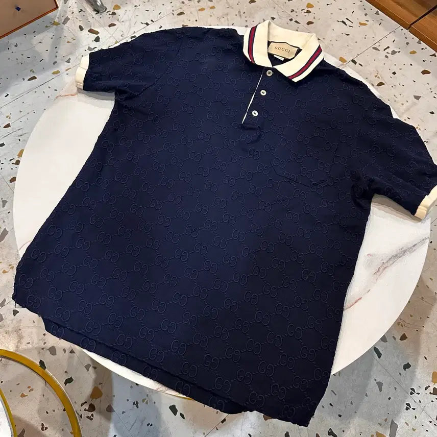 [BUNJANG] Gucci Jacquard Short Sleeve T-Shirt / 신형 구찌 자카드 반팔티 L