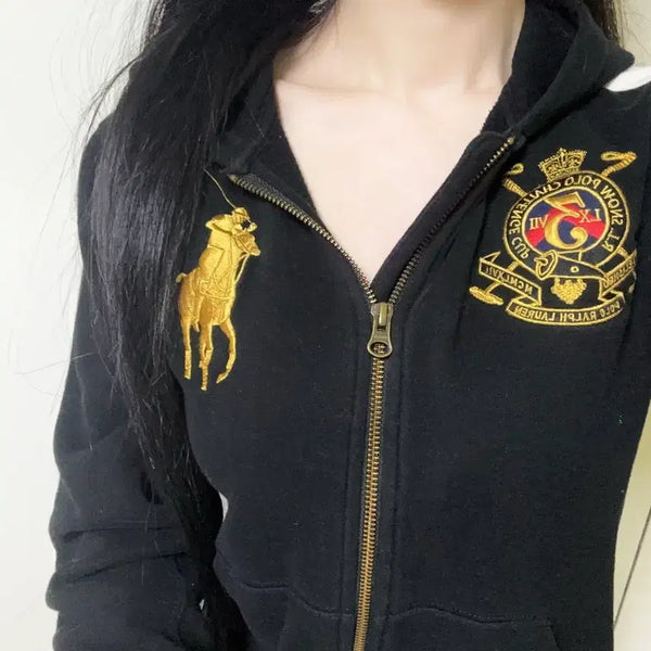 [BUNJANG] Polo Ralph Lauren Chief Keef Big Pony Gold Hoodie Zip-up / 희귀매물 폴로 랄프로렌 치프키프 빅포니 골드 후드집업