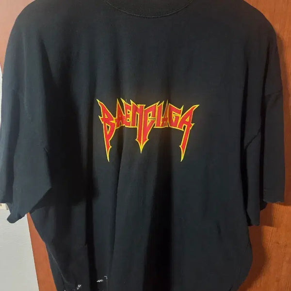 [BUNJANG] Balenciaga Metal Logo Short Sleeve T-Shirt Size 2 / 발렌시아가 메탈로고 반팔 2사이즈