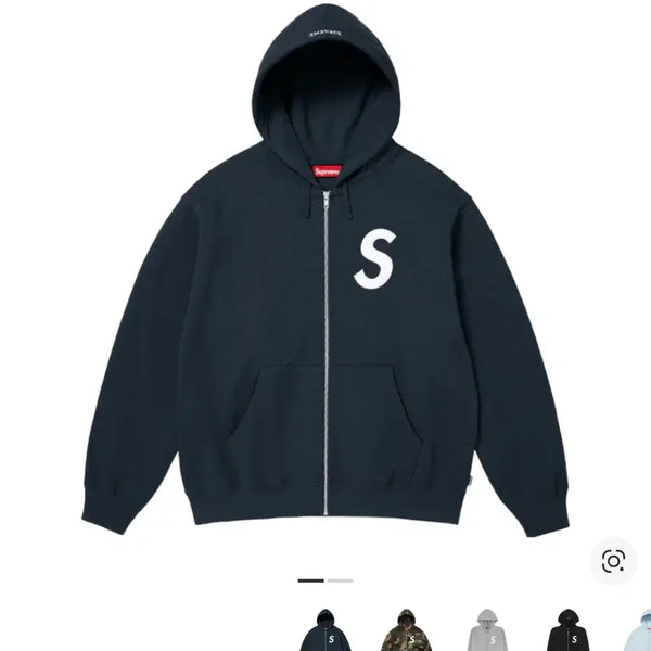 [BUNJANG] Supreme Logo Hooded Zip-Up Navy / [L]슈프림s로고 후드집업 네이비 직거래시 35