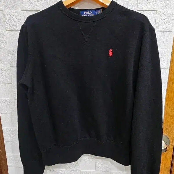 [BUNJANG] Polo Ralph Lauren QR New Black Sweatshirt (Fleece Lined) - Size S / 무배)폴로 랄프로렌 QR 신형 블랙 맨투맨 기모 티셔츠 S