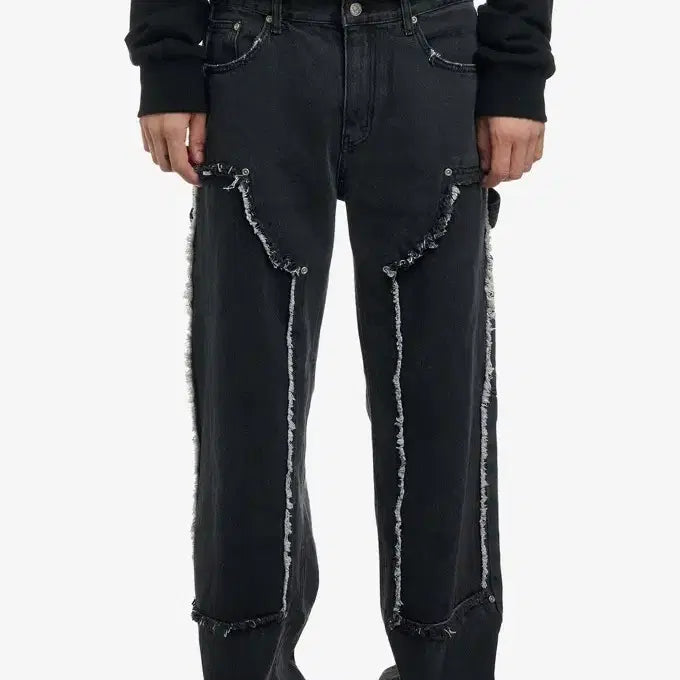 [BUNJANG] Nostasi UPSIDE DOWN DOUBLE KEE Washed Grey Pants / 노스타시 UPSIDE DOWN DOUBLE KEE WASHED GREY