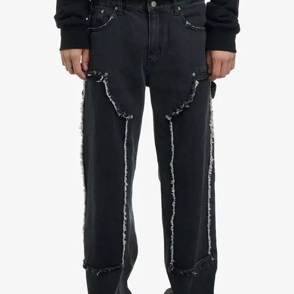 [BUNJANG] Nostasi UPSIDE DOWN DOUBLE KEE Washed Grey Pants / 노스타시 UPSIDE DOWN DOUBLE KEE WASHED GREY