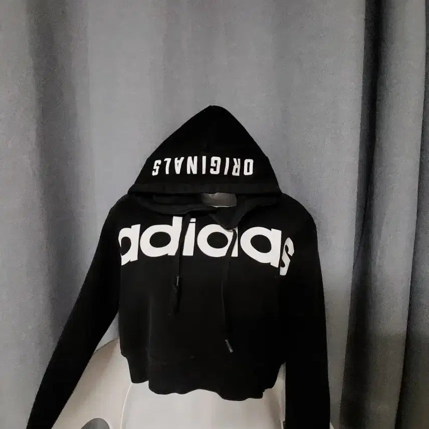 [BUNJANG] Adidas Custom Cropped Hoodie / 아디다스 커스텀 크롭후드티