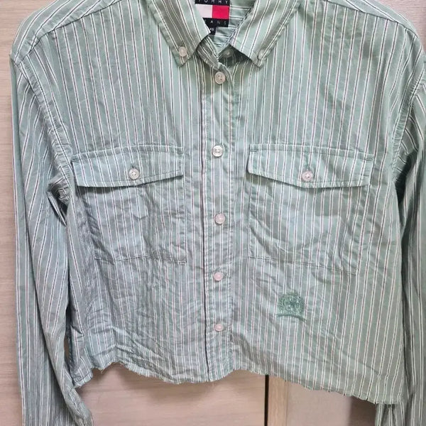 [BUNJANG] Tommy Jeans Stripe Crop Shirt / 타미진스 스트라이프 크롭 셔츠