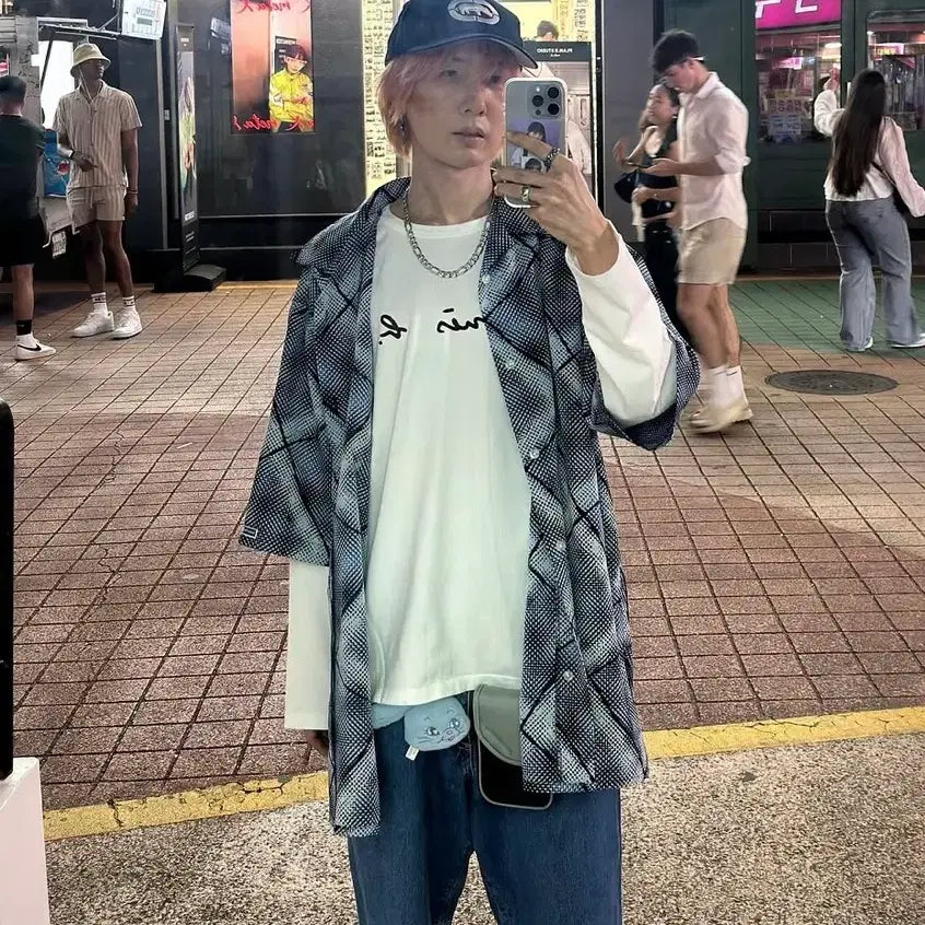 [BUNJANG] Southpole 90s Hip Hop Rayon Short Sleeve Shirt Blue L / 90s 힙합 사우스폴 반팔 셔츠 블루 L 한국제