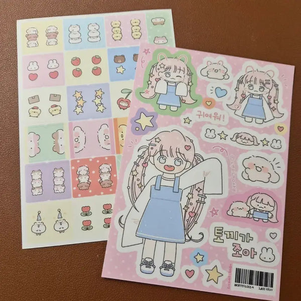 [BUNJANG] Nyungnyung Shop Sticker 2 Sheet Bundle Set / 늉늉샵 스티커 2장 일괄
