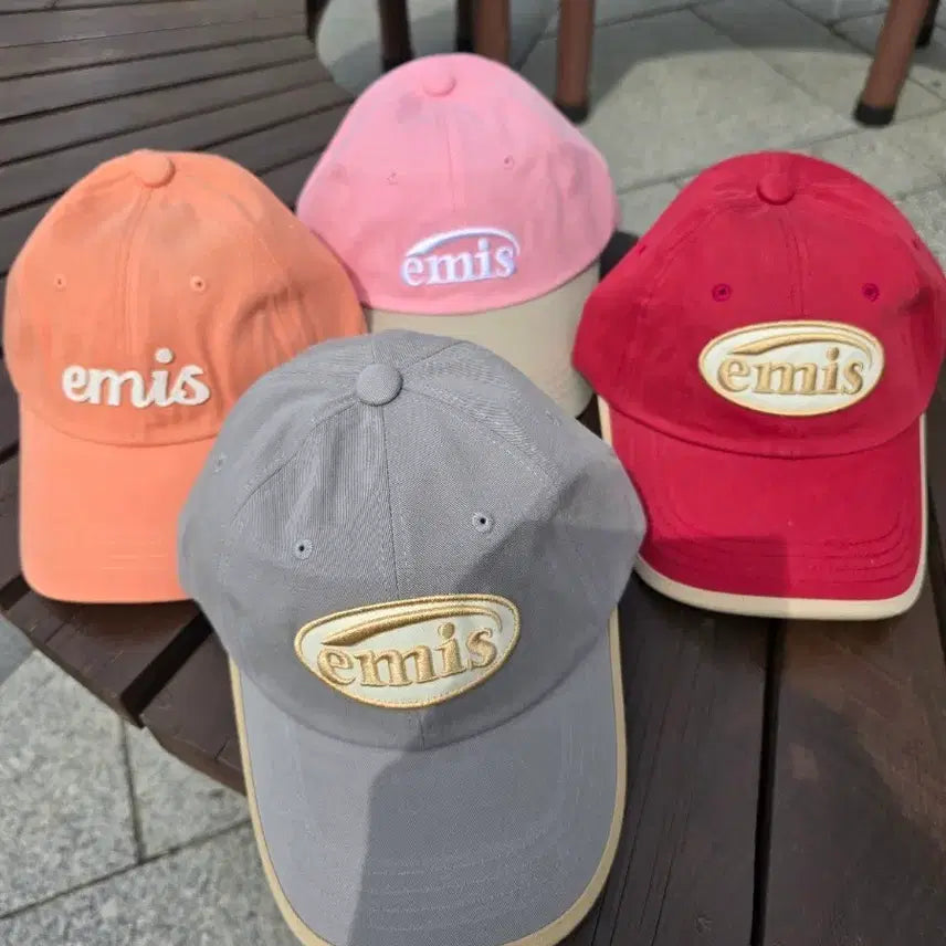 [BUNJANG] Emis Logo Cotton Cap / emis 이미스 볼캡 모자 오렌지/핑크/레드/그레이.개당가격