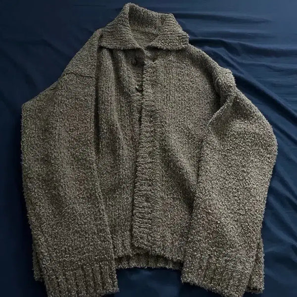 [BUNJANG] YOUTH Brushed Knit Cardigan Brown M / 유스 브러쉬드 니트 카라 가디건 브라운 M