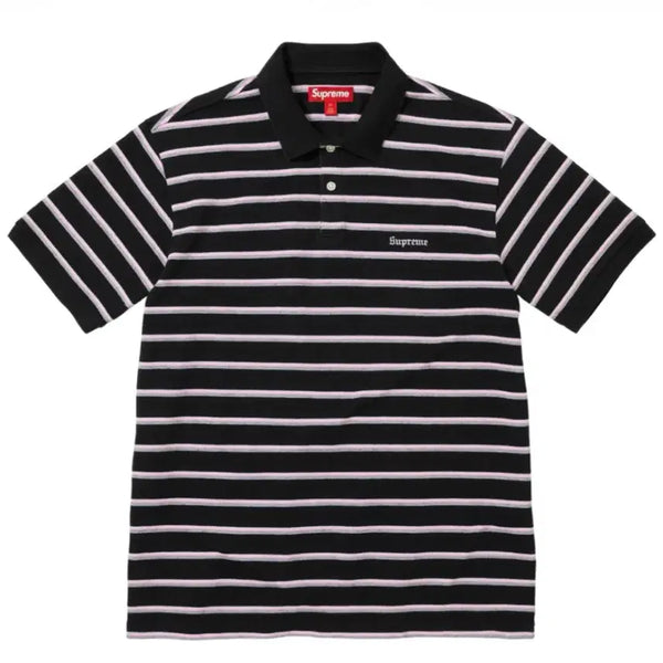 [BUNJANG] Supreme Washed Stripe Polo Black (26SS) / 슈프림 워시드 스트라이프 폴로 블랙 - 26SS