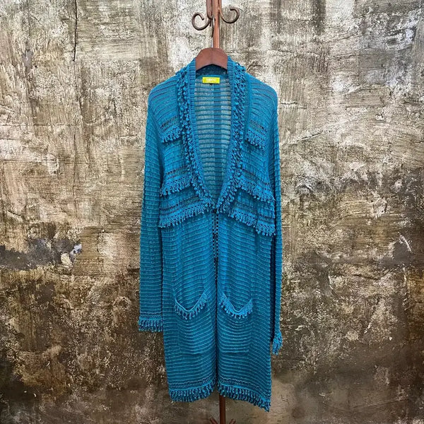 [BUNJANG] Hiroko Koshino Knit Long Cardigan / 히로코 비스 히로코 코시노 니트 롱 가디건 hiroko koshino