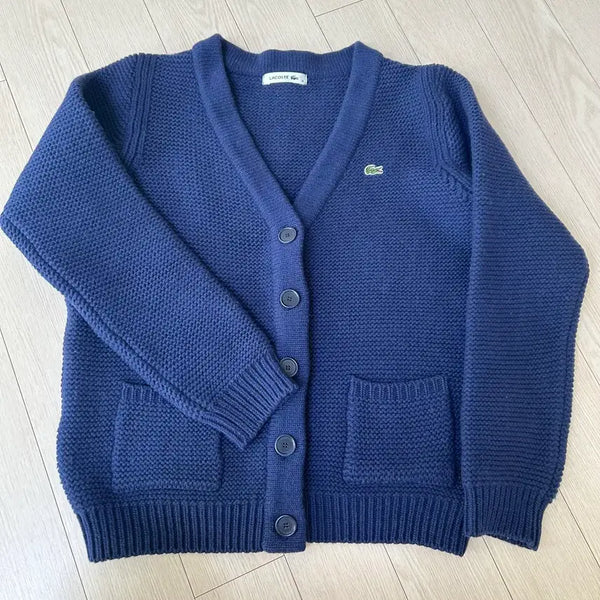 [BUNJANG] Lacoste Navy Women's Cardigan / 라코스테 네이비 여성 가디건