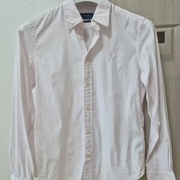[BUNJANG] Polo Ralph Lauren Women's Light Pink Striped Shirt / [정품] 폴로 랄프로렌 여성 연핑크 스트라이프 셔츠