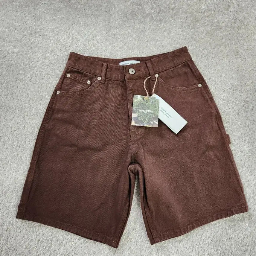 [BUNJANG] Brenda Brendon Carpenter Denim Half Pants Brown Women's 27-28 / [새상품] 브렌다 브렌든 카펜터 데님 하프 팬츠 브라운 여성 27~28