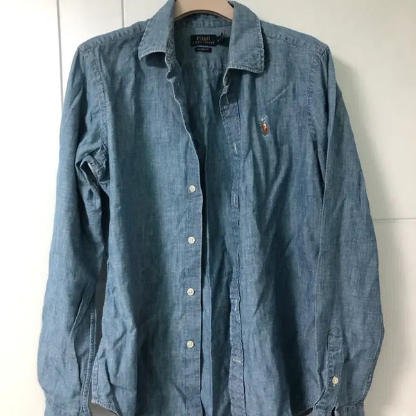 [BUNJANG] Polo Ralph Lauren Classic Fit Blue Cotton Shirt Size 4 / 정품 폴로 polo 청남방셔츠 클래식핏 4사이즈