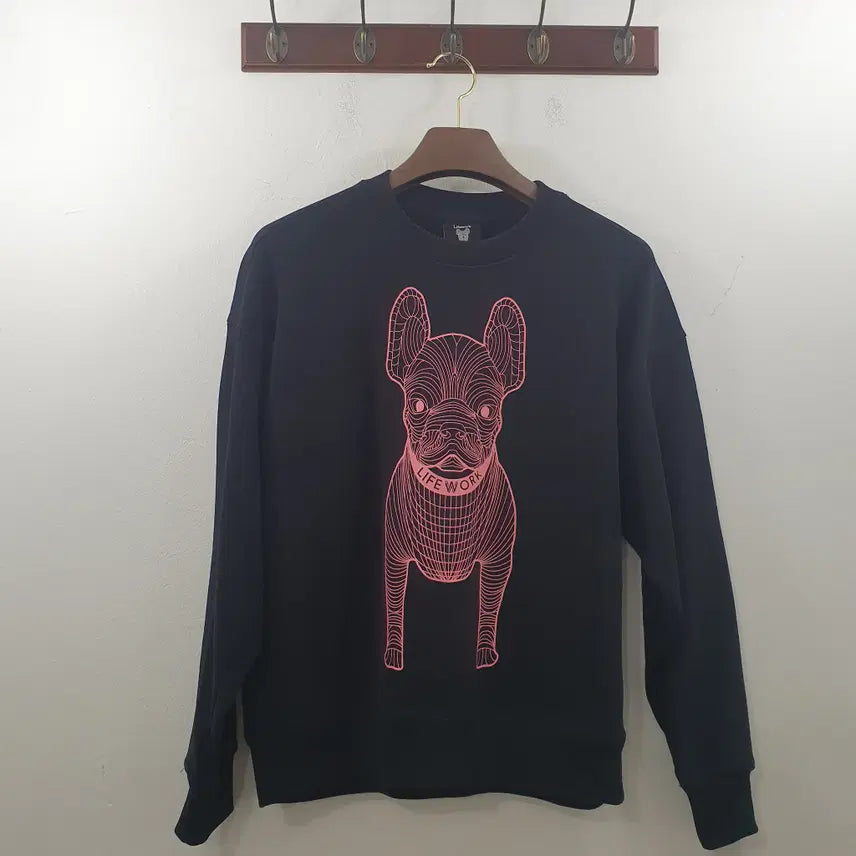 [BUNJANG] LifeWork Men's Black Graphic Sweatshirt / XS 라이프워크 남성 블랙 그래픽 맨투맨