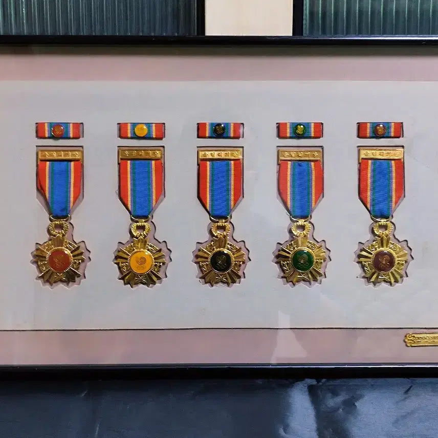 [BUNJANG] 1988 Seoul Olympics Commemorative Official 24K Gold Plated Emblem Full Set with Frame / 귀함 1988~서울 올림픽 기념 공식 24k 금도금 기장 플세트 액자