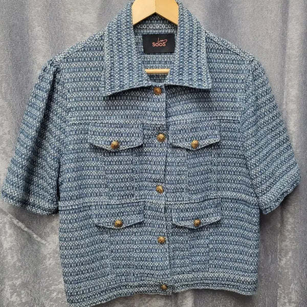 [BUNJANG] SOOS Tweed Short Sleeve Jacket / SOOS 수스 트위드 반팔 자켓