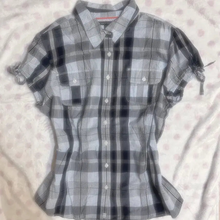 [BUNJANG] Vintage Tommy Hilfiger Short Sleeve Checkered Shirt / 핀터깔 일본빈티지 타미힐피거 반팔 체크 셔츠 히메오네갸루 로걀탑 stc