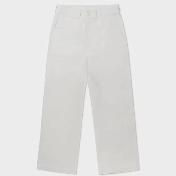 [BUNJANG] Work On Body Off Ordye Semi Wide Cotton Chino Pants Cream / [워크온바디오프] 오르디 세미 와이드 코튼 치노 팬츠 [크림]