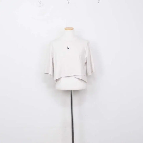 [BUNJANG] Spyder Women's Sports Round Crop T-Shirt White S / [정품] 스파이더 여성 운동 스포츠 라운드티 크롭 S 정인샵