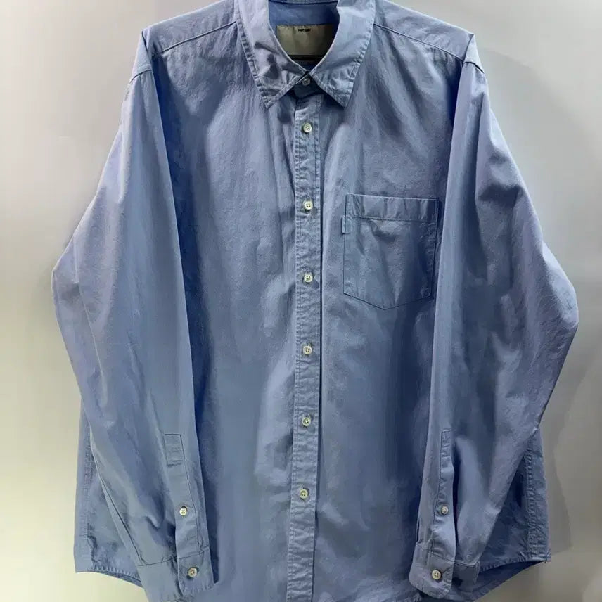 [BUNJANG] POTTERY Sax Blue Oversized Cotton Shirt / 2) POTTERY 포터리 색스블루 오버사이즈 면 셔츠 8.5