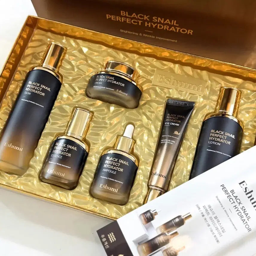 [BUNJANG] Asheme Black Snail Perfect Hydrator Skincare 6-Piece Set / 애슈미 블랙스네일 퍼펙트 하이드레이터 스킨케어 6종세트 어버이날
