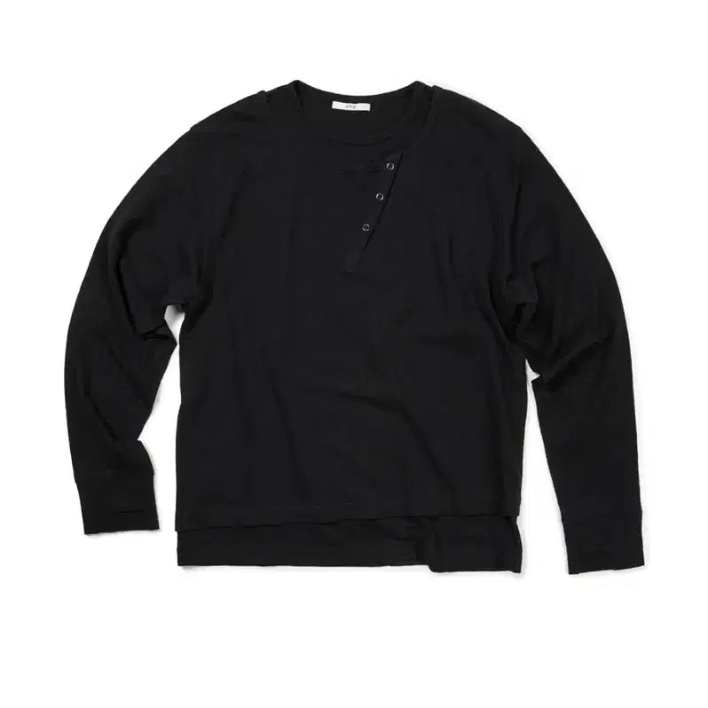 [BUNJANG] ETCE Layered Henley Neck Long Sleeve L / [새상품] ETCE 레이어드 헨리넥 롱슬리브 L