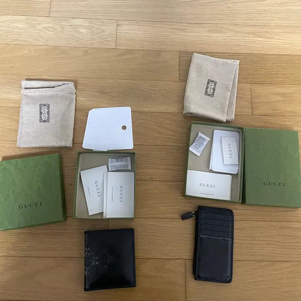 [BUNJANG] Gucci Black Canvas Coating Card Wallet / 구찌 블랙캔버스코팅 카드지갑