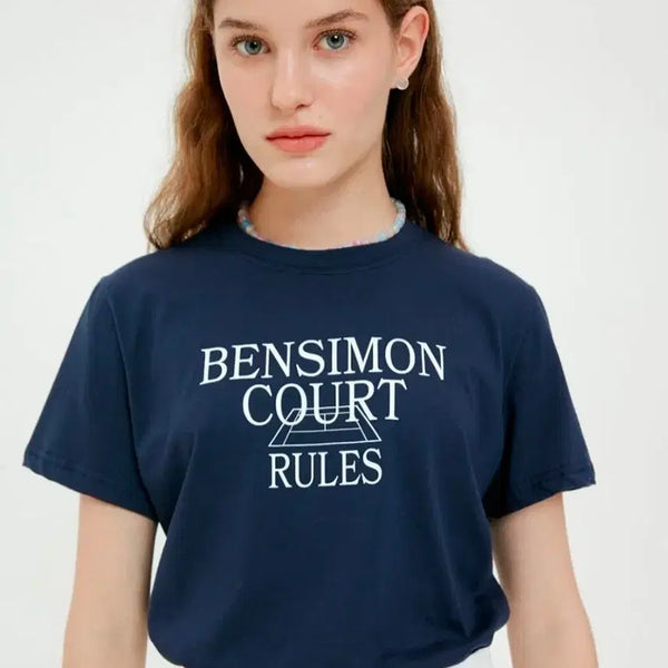 [BUNJANG] BENSIMON Logo T-Shirt Navy / 지그재그 에이블리 무신사 벤시몽 코트 로고 반팔 네이비