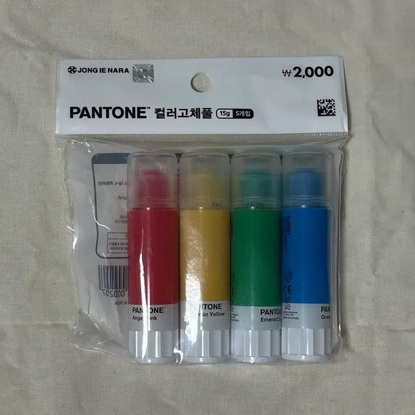 [BUNJANG] Jong-i Nara Pantone Solid Glue 4-Pack / 종이나라 팬톤 컬러 고체풀 4개입